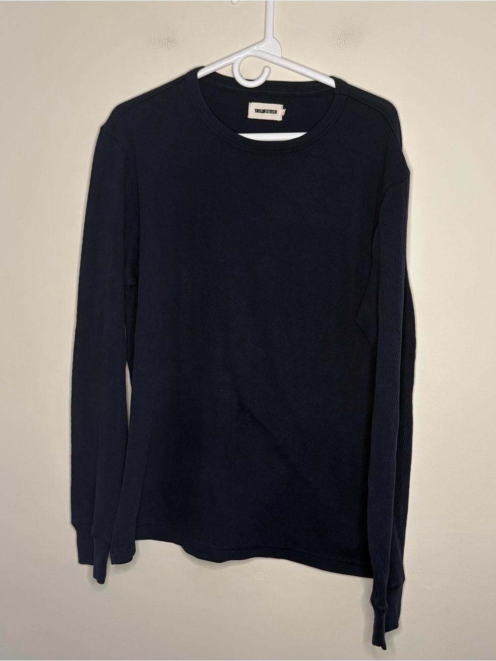 Taylor Stitch Shirt Men’s Medium 40 Organic Cotton Crew Thermal Blue Navy